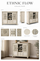 Meuble Bar en Bois Massif Écologique Style Ethnique Collection Antique pour Salon, Salle à Manger et Hôtellerie – Offre Spéciale