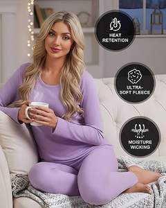 Prix de gros – Ensemble de sous-vêtements thermiques sans couture pour femme, respirant, écologique, chaud, 2 pièces, pour l'hiver (caleçon chauffant) - Product Image 4
