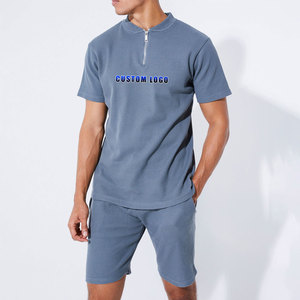 Outdoor Sports Wear Men Summer Eco-Friendly Streetwear T-shirts & Shorts <b>Set</b> French Terry 100% Organic Cotton <b>Twin</b> <b>Sets</b> - Product Image 6
