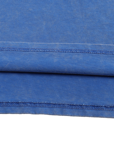 Camiseta Casual Azul Sólida de Manga Corta con Cuello Redondo para Hombre, Corte Holgado, 100% Algodón, Tejido de Punto, Logotipo Frontal, Antiarrugas - Product Image 6