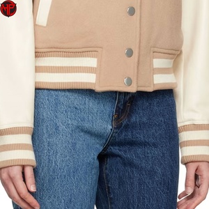 Chaqueta Universitaria para Mujer, Chaqueta Bordada, Cortavientos, Transpirable, Ropa de Invierno, Chaqueta Letterman con Color Personalizado para Mujer - Product Image 4