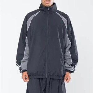 Gym Style Sweatsuit Nylon <b>Polyester</b> Summer Windbreaker Zipper <b>Jogger</b> Sets Breathable Comfortable High Street Tracksuit - Product Image 5
