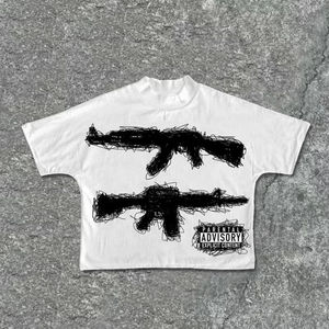 T-shirts courts personnalisés en polyester/coton avec motifs Need Peace pour hommes, style Y2K, manches courtes, coupe classique, respirants, pour l'été - Product Image 3