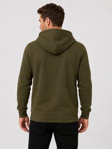 Mens <b>zip</b> <b>hooded</b> outerwear offering durable comfort soft texture and easy movement for everyday casual streetwear styling - Product Image 3