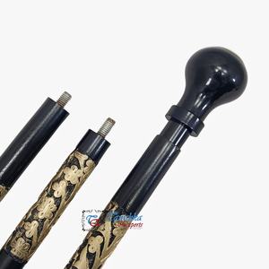 Handmade Electroplated Golden <b>Black</b> Foldable Wooden Aluminum Walking Stick Antique <b>Black</b> <b>Knob</b> Head Handle for Mother's - Product Image 5