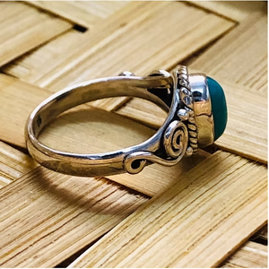 Natural Oval <b>Turquoise</b> <b>Ring</b> 925 Sterling Silver Vintage Style Statement Jewelry For Men Women JAIPUR SILVER - Product Image 3