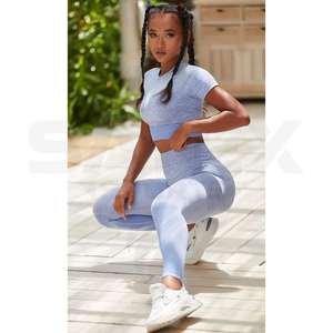 Ropa Deportiva Personalizada para Yoga y Fitness, Conjunto Deportivo de 2 Piezas para Mujer, Brasier Deportivo y Leggings de Cintura Alta, Traje Deportivo Elástico - Product Image 4