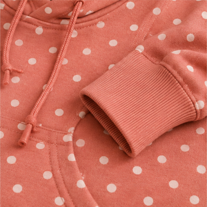 Sudadera con Capucha Personalizable para Mujer, Color Coral Empolvado, Estilo Relajado y Femenino, Talla Mediana, con Estampado de Puntos, en Felpa Suave de Bambú y Algodón - Product Image 5