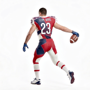 Red Blue Edgy Pattern Design Sublimation Printed 100% Polyester Breathable Anti-Bacterial American Football Uniform Set Custom - Product Image 2