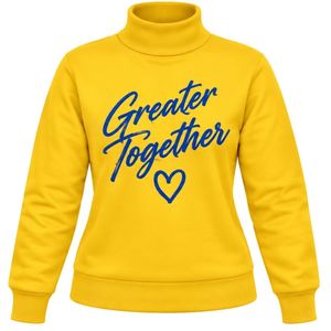 Sudadera de cuello alto para mujer Sigma Gamma Rho, amarilla, con gráfico personalizado de la hermandad griega, manga larga, informal, estilo universitario - Product Image 1