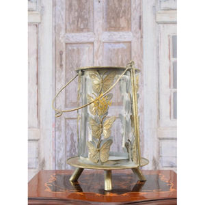 Lanterne en métal au design créatif, lanterne à bougie en métal plaqué or abordable, variété exclusive de lanternes en métal pour la décoration de la maison - Product Image 1