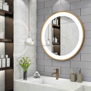 <b>Round</b> Shape <b>Gold</b> Plated Metal Bathroom Wall <b>Mirror</b> Wall Mounted Shaving Trimming <b>Mirror</b> for Living Room Ready Makeup <b>Mirror</b> - Product Image 6