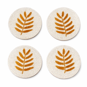 Trendy Seed Beaded <b>Coasters</b> Handmade Embroidered Artisan Heart Shape <b>Table</b> Beverage Mat Promotional Event Dining <b>Table</b> Accessory - Product Image 2