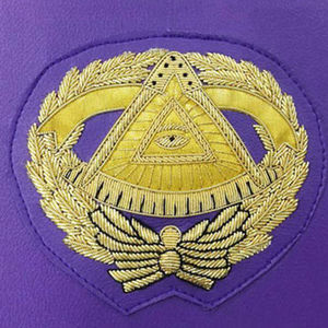 Masonic Embroidered Patch Badge Gold Purple Symbol Classical Style Sew-On Fabric Applique for Bags - Product Image 6