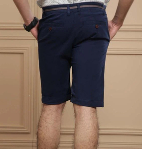 Pantalones Cortos Largos 2026 para Hombre, Azul Marino, Estilo Oxford Bermuda con Cordón y Cierre de Cuentas, Cintura Media, Casual - Product Image 6