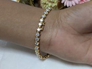 Lurba Jewels 5.80Ct Moissanite 18K <b>Solid</b> <b>Gold</b> Tennis <b>Bracelet</b> 7 Inch Luxury Classic Women's Anniversary - Product Image 3