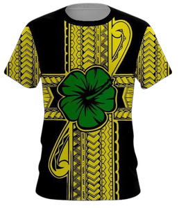 T-shirt tricoté grande taille motif tatouage polynésien imprimé tribal Maori Samoan Tapa respirant écologique Printemps-Été - Product Image 5