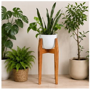 Handcrafted Modern Wooden Plant Stand Solid Hardwood Flower <b>Pot</b> <b>Holder</b> for Indoor Living Room & Balcony Decor - Product Image 2