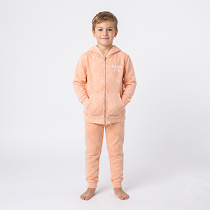 Conjunto de Sudadera con Capucha de Algodón Lavado al Ácido para Niños al por Mayor, Chándal Deportivo Personalizado con Cremallera Completa para Uso Diario Infantil - Product Image 3