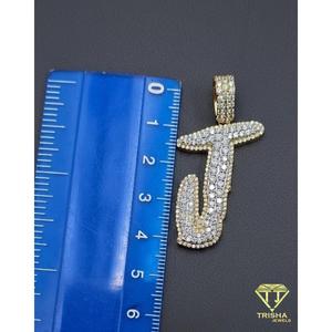 <b>Iced</b> <b>Out</b> J Pendant Lab Grown Diamond Hip Hop Necklace Bling <b>Chain</b> Luxury Statement Jewelry Gift - Product Image 2