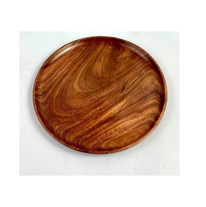 Acacia Wooden Serving <b>Plates</b> Handmade Solid Minimalist Design Dining Table Dishes & <b>Plates</b> Platter On Sale - Product Image 5