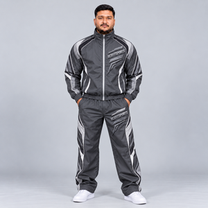 Conjunto Deportivo Personalizado para Hombre, Chaqueta Cortavientos y Pantalones Jogger de Nailon, 2 Piezas, Ropa Deportiva para Correr y Entrenar, Directo de Fábrica OEM ODM - Product Image 1