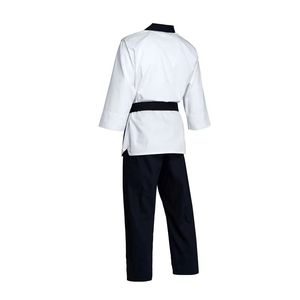 Uniforme de Taekwondo Blanco Dobok con Cuello en V Negro, Traje de Entrenamiento de Artes Marciales de Algodón y Poliéster, Uniformes con Logotipo Personalizado - Product Image 2