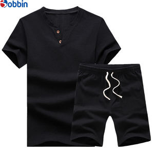 ชุดเสื้อยืดแขนสั้นและกางเกงขาสั้นสไตล์ลำลองใส่สบายสำหรับทุกเพศ  คอลเลคชั่นใหม่รับซัมเมอร์  ชุดจ็อกเกอร์ผู้ชายแบบสั่งทำพิเศษ ระบายอากาศได้ดี - Product Image 6