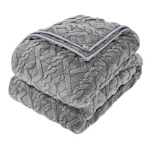 Coperta ponderata trapuntata in pile Sherpa da 20 libbre, 60 x 80 pollici, misura Queen, morbida e accogliente con perline di vetro - Product Image 1