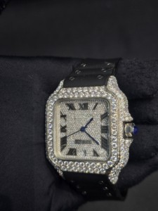 Reloj de Lujo con Movimiento de Cuarzo, Acero Inoxidable, Cristal de Zafiro y Moissanita Antigua para Ocasiones Especiales y Uso Diario - Product Image 4