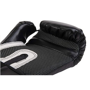 Gants de boxe en cuir noir 14 oz avec lacets et sangle de poignet réglable, équipement d'entraînement pour adultes - Product Image 3