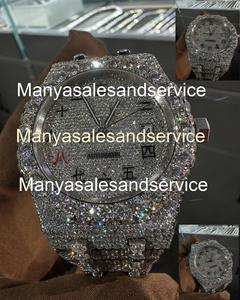 VVS Moissanite Color Custom Stainless Steel Glass 10 Bar Water Resistant Hip-Hop Iced-Out Business Automatic <b>Mechanical</b> <b>Watch</b> - Product Image 4