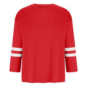 Blusa de Manga Larga para Mujer, Talla Grande, Casual, Lisa, con Hombros Caídos, Antiarrugas, Corte Holgado para Uso Diario - Product Image 1