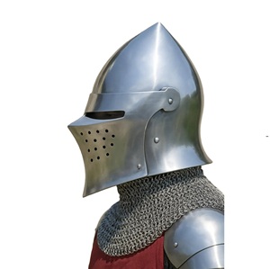Casco Bascineta Medieval Hecho en India, Armadura de Caballero de Acero, Reproducción Histórica, Máscara Facial Completa a Precio de Fábrica al por Mayor - Product Image 1