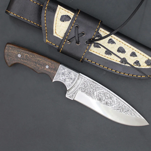 Cuchillo de caza LEGACY BLADES hecho a mano con mango de madera, hoja de acero al carbono con punta caída de 12 pulgadas, hoja fija para uso en exteriores. - Product Image 5