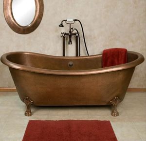 Bañera Ovalada de Cobre Martillado, Bañera Independiente de Cobre Antiguo para Baño de Hotel - Product Image 4