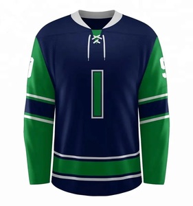 Aangepaste teamnaam Heren ijshockeytrui Ademend polyester Volledige mouw Striksluiting Normale pasvorm Volwassene - Product Image 5