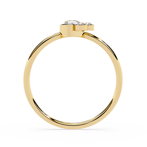 Bague de fiançailles élégante pour femme, trois pierres, or 18 carats, sertie de diamants, solitaire, diamant naturel taille poire, 0,40 carat - Product Image 4
