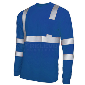 Custom High Visibility <b>Long</b> <b>Sleeve</b> Safety <b>T</b>-<b>Shirt</b> Breathable Reflective Stripes <b>Shirts</b> - Product Image 3