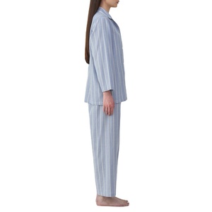 Conjunto de Pijama de 2 Piezas de Algodón para Mujer, Tallas Grandes, Personalizado al por Mayor, Transpirable, Suave, Informal, a Rayas, Cómodo para las Noches de Verano - Product Image 3