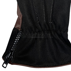 <b>Mens</b> Leather <b>Gloves</b> Stylish Brown Sheepskin Side Zipper Cuff Cold Weather Wear Bulk Custom Logo Winter Fashion <b>Gloves</b> - Product Image 5