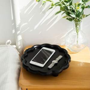 Plateau à collation en bois Art déco moderne avec motif végétal, multifonctionnel pour les mariages - Product Image 3