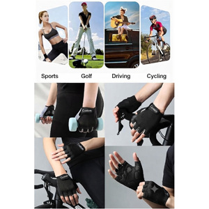 Wholesale Lightweight Anti-Slip Half <b>Finger</b> Gym Fitness Gloves Adjustable Wrist <b>Strap</b> Palm Padding Breathable Mesh Design for - Product Image 4