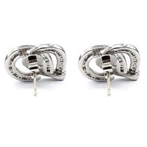 Joyería brillante de alta calidad platino oro blanco Real diamante forma lindo pendientes para chica - Product Image 3