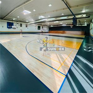 Suelo de Madera Sundek Air Cush para Cancha de Baloncesto, Ecológico, Absorción de Impactos, Grosor Personalizado, Uso en Interiores, Directo de Fábrica - Product Image 2