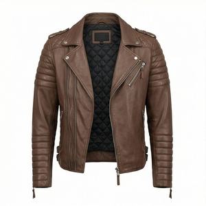 Veste de moto en cuir véritable pour homme de qualité supérieure, nouvelle arrivée, vestes de moto d'hiver, protections amovibles, personnalisables - Product Image 1