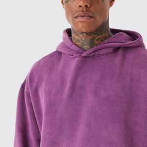 Customized <b>Pullover</b> <b>Men</b> Acid Wash Hoodie OEM ODM Services Blank Plain Cotton <b>Men</b> Acid Wash Hoodies For Sale - Product Image 5