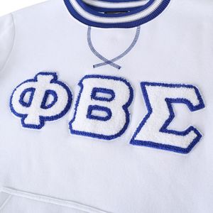 Sudadera de Fraternidad Griega Phi Beta Sigma con Rayas Blancas y Letras Bordadas en Chenilla para Hombre, Ajuste Cómodo, Tela Premium, Ropa Casual - Product Image 5