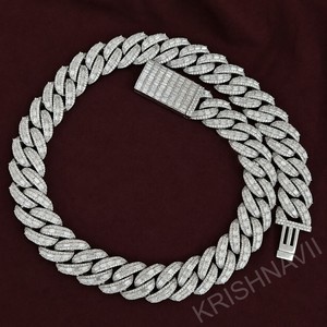 Cadena Cubana de Oro Sólido de 14K con Moissanita VVS de Laboratorio de 22MM, Joyería Hip Hop para Hombre, Collar de Moda con Certificación IGI - Product Image 4
