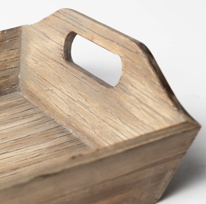 2 bandejas decorativas rústicas de madera, platos rectangulares para servir con asas para el hogar, cocina, mesa de café, modernos y ecológicos - Product Image 5